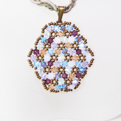Pendant 30cm - Shea Oval-Khaki Braid - Pendant 30cm - Laiton bronze